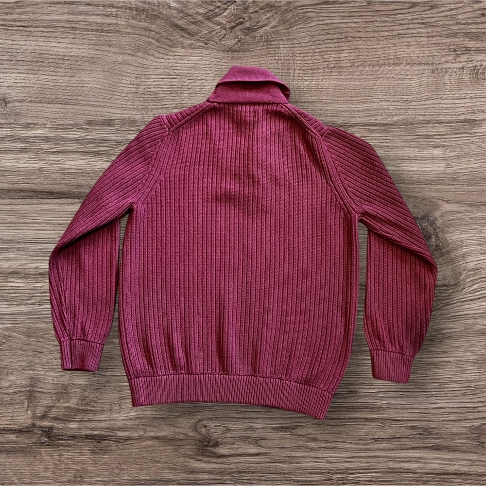 Duluth Trading Co Men's Burgundy Brigadier Shawl Collar Sweater size XL Tall - Picture 2 of 8
